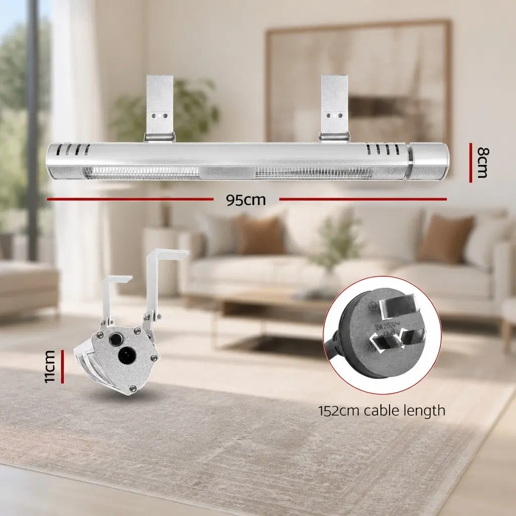 Electric Strip Heater Infrared Radiant Heating System 3000W Wall Mount Remote