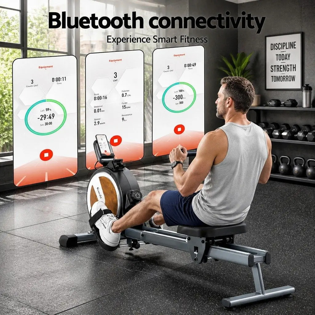 Magnetic Rowing Machine 16 Level Resistance Foldable Home Cardio Fitness Workout