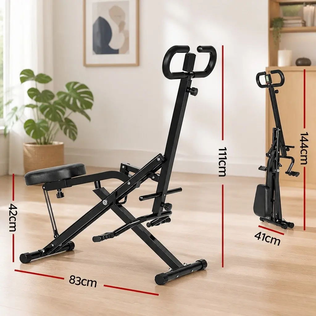 Foldable Squat Machine Adjustable Seat Compact Home Gym Equipment