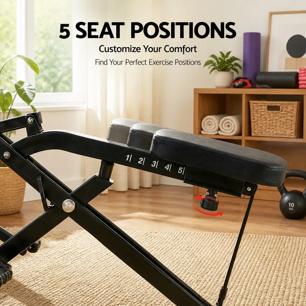 Foldable Squat Machine Adjustable Seat Compact Home Gym Equipment