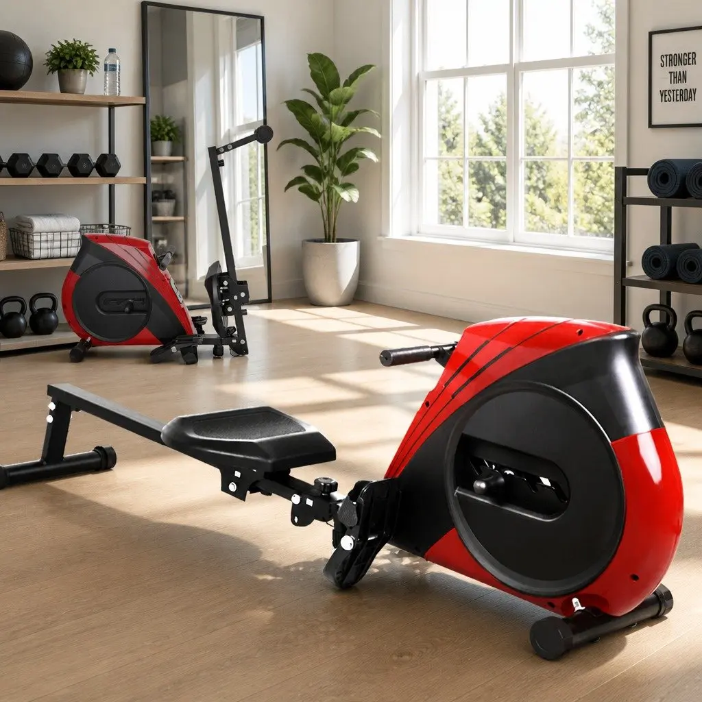Rowing Machine Elastic Rope Resistance Quiet Adjustable Home Fitness 174 x 38 x 54.5cm
