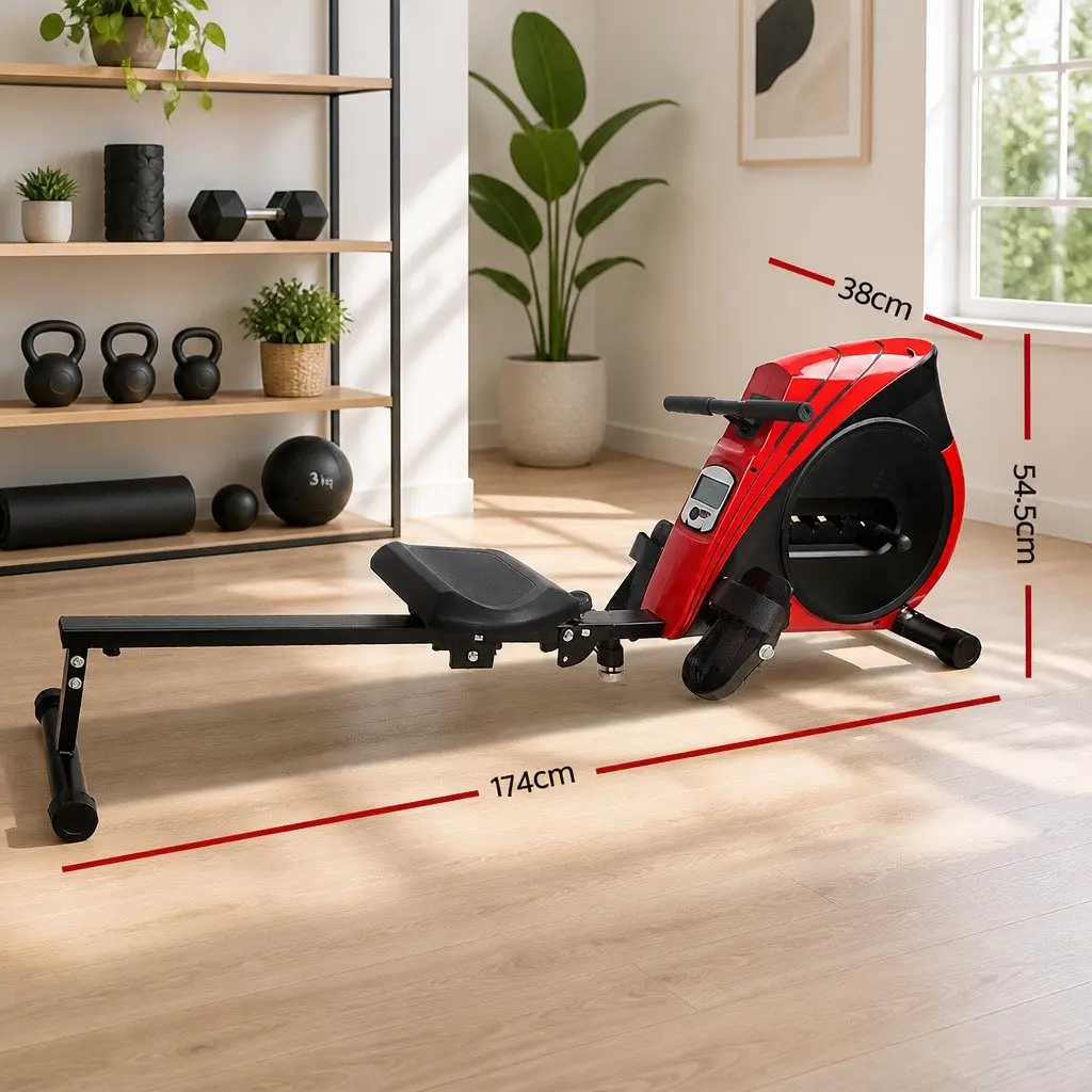 Rowing Machine Elastic Rope Resistance Quiet Adjustable Home Fitness 174 x 38 x 54.5cm