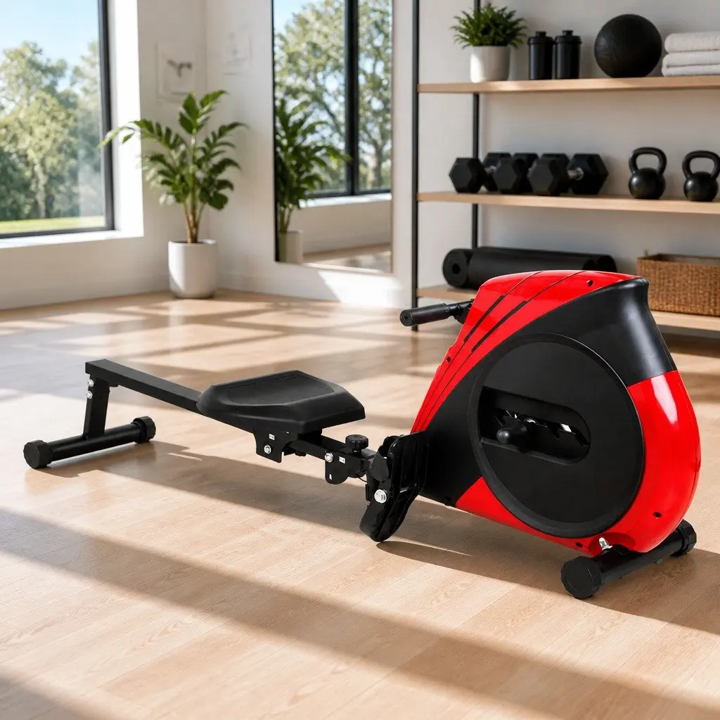Rowing Machine Elastic Rope Resistance Quiet Adjustable Home Fitness 174 x 38 x 54.5cm