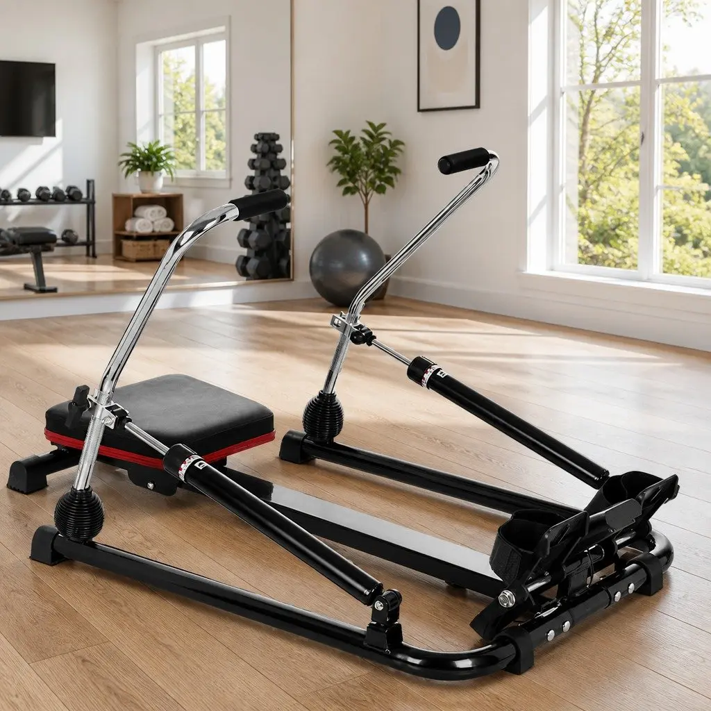 Rowing Machine 12 Levels Hydraulic Rower Home Gym Cardio Fitness Exercise