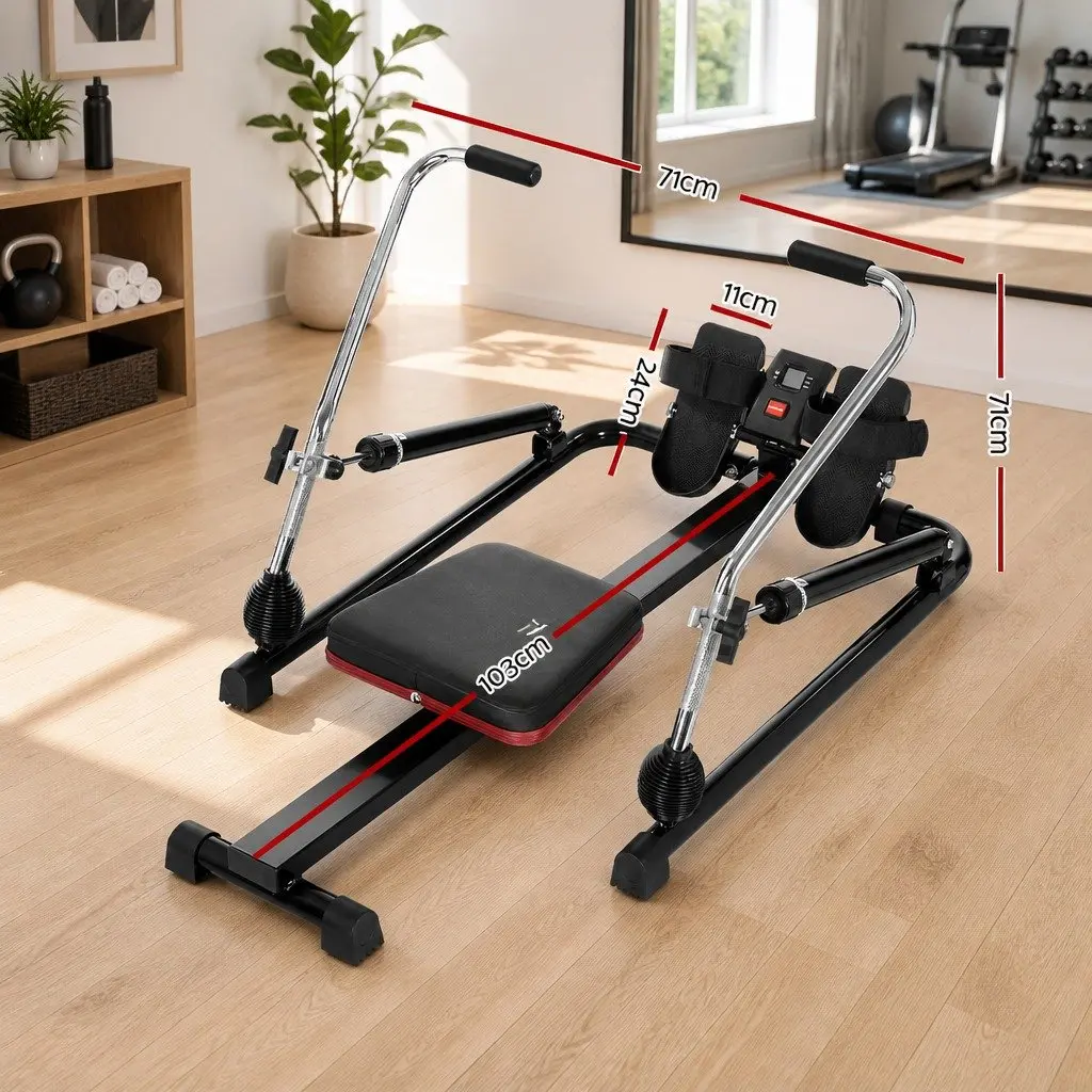 Rowing Machine 12 Levels Hydraulic Rower Home Gym Cardio Fitness Exercise
