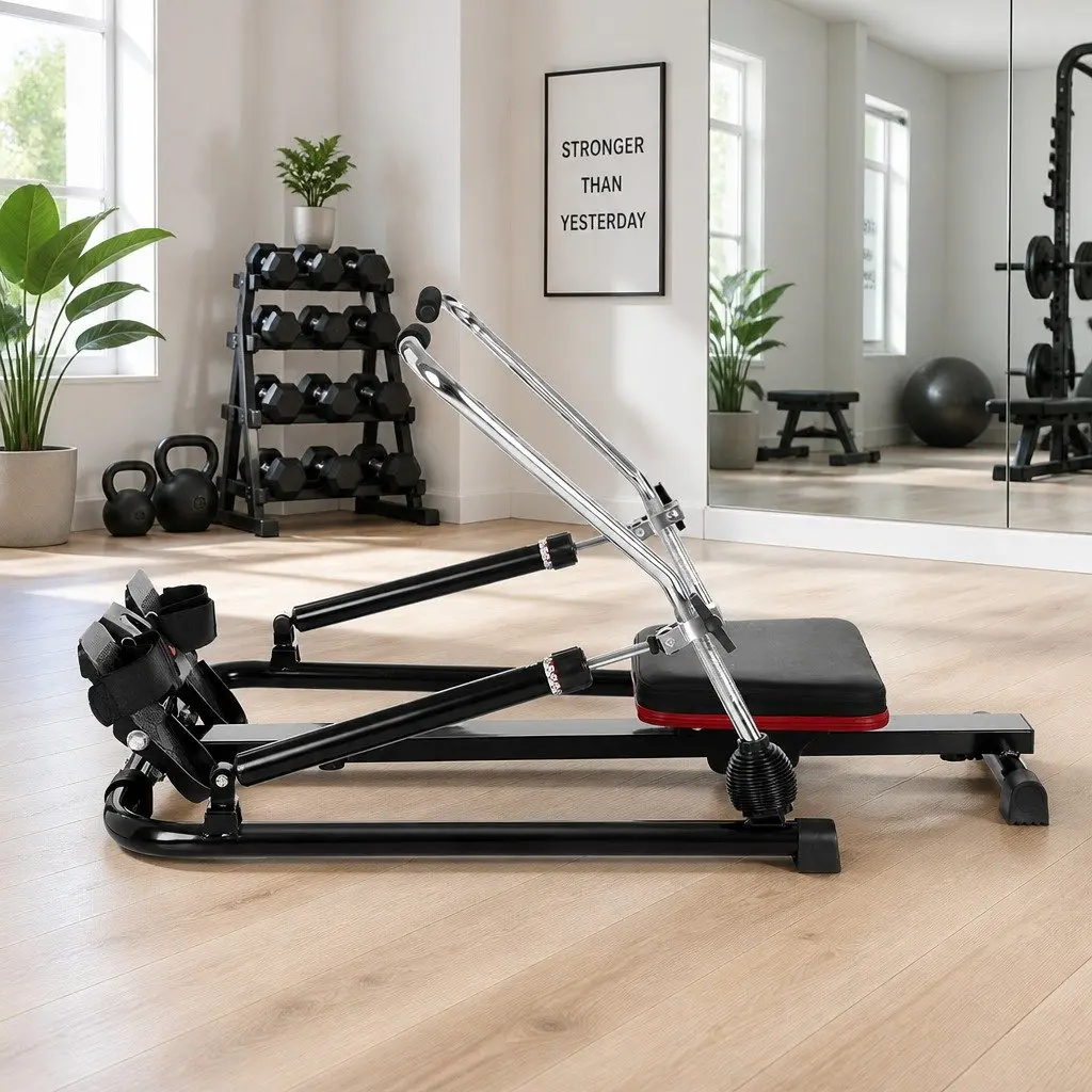 Rowing Machine 12 Levels Hydraulic Rower Home Gym Cardio Fitness Exercise
