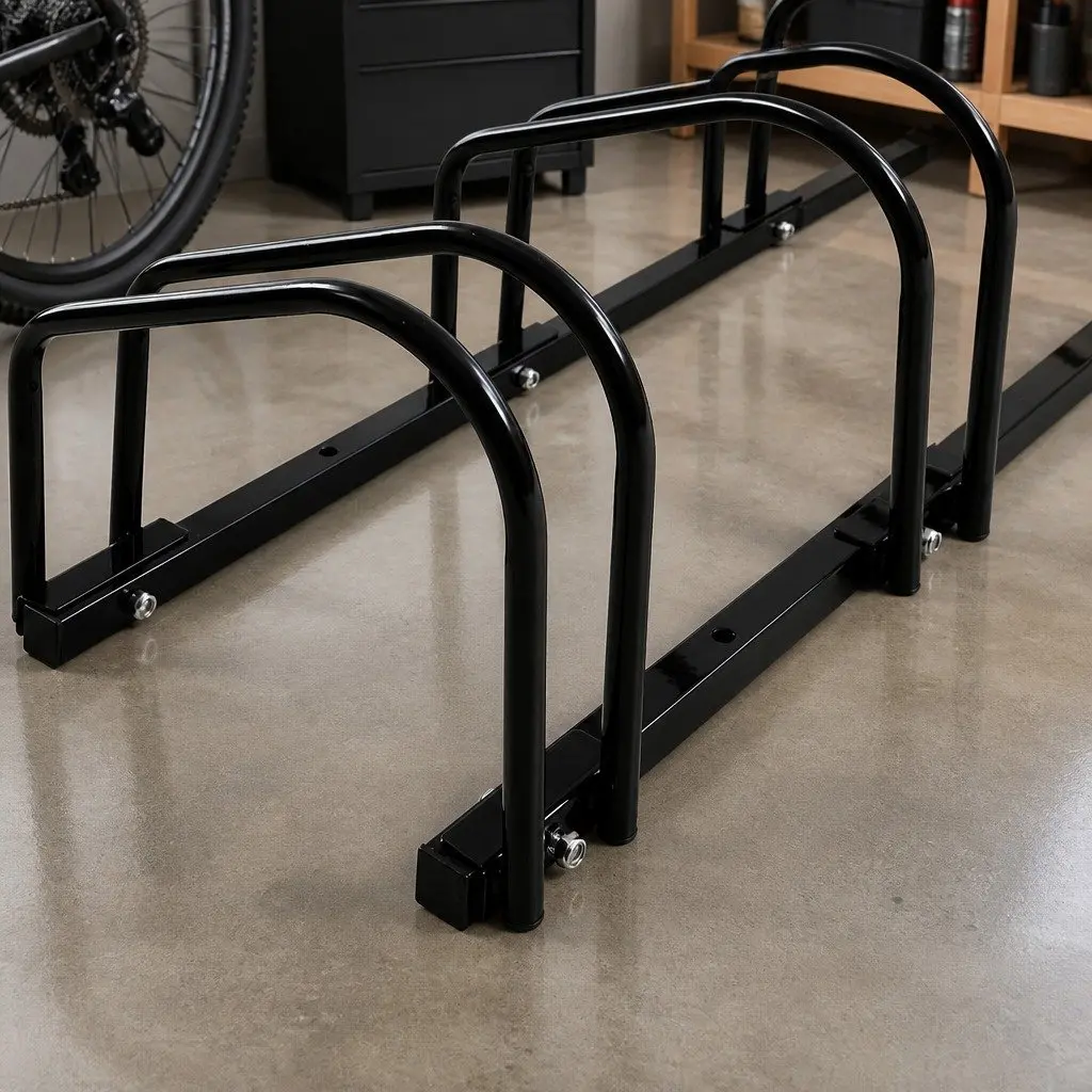 4 Bike Stand Floor Parking Rack Upright Storage for Standard Wheels Garage