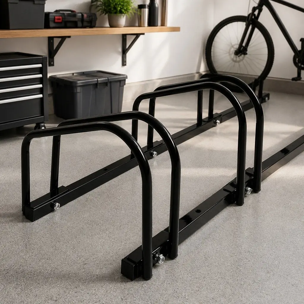 5 Bikes Floor Stand Upright Bicycle Rack Parking Storage Indoor Outdoor Garden