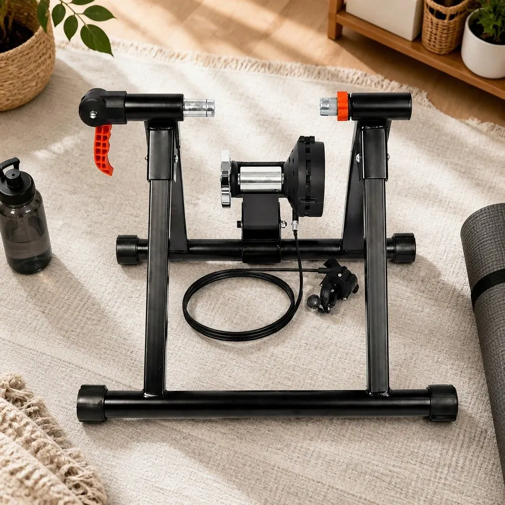 Magnetic Bike Trainer Indoor Cycling Stand 6 Resistance Levels Adjustable for Road Mountain Bikes