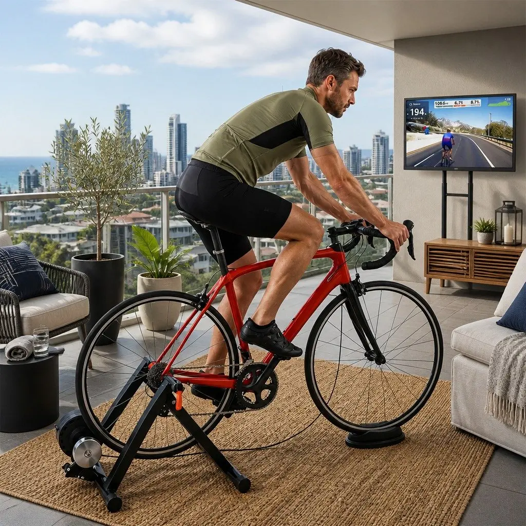 Magnetic Bike Trainer Indoor Cycling Stand 6 Resistance Levels Adjustable for Road Mountain Bikes