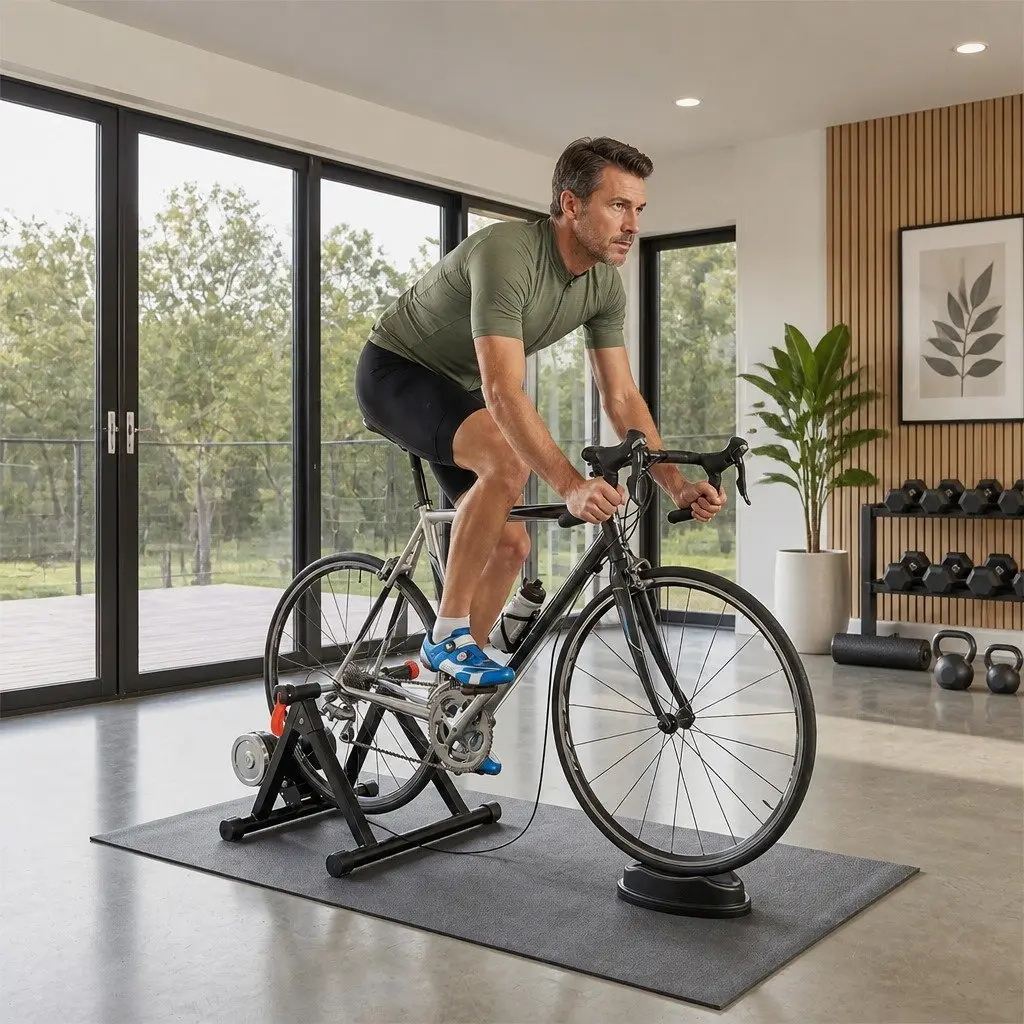 Magnetic Bike Trainer Indoor Cycling Stand 6 Resistance Levels Adjustable for Road Mountain Bikes