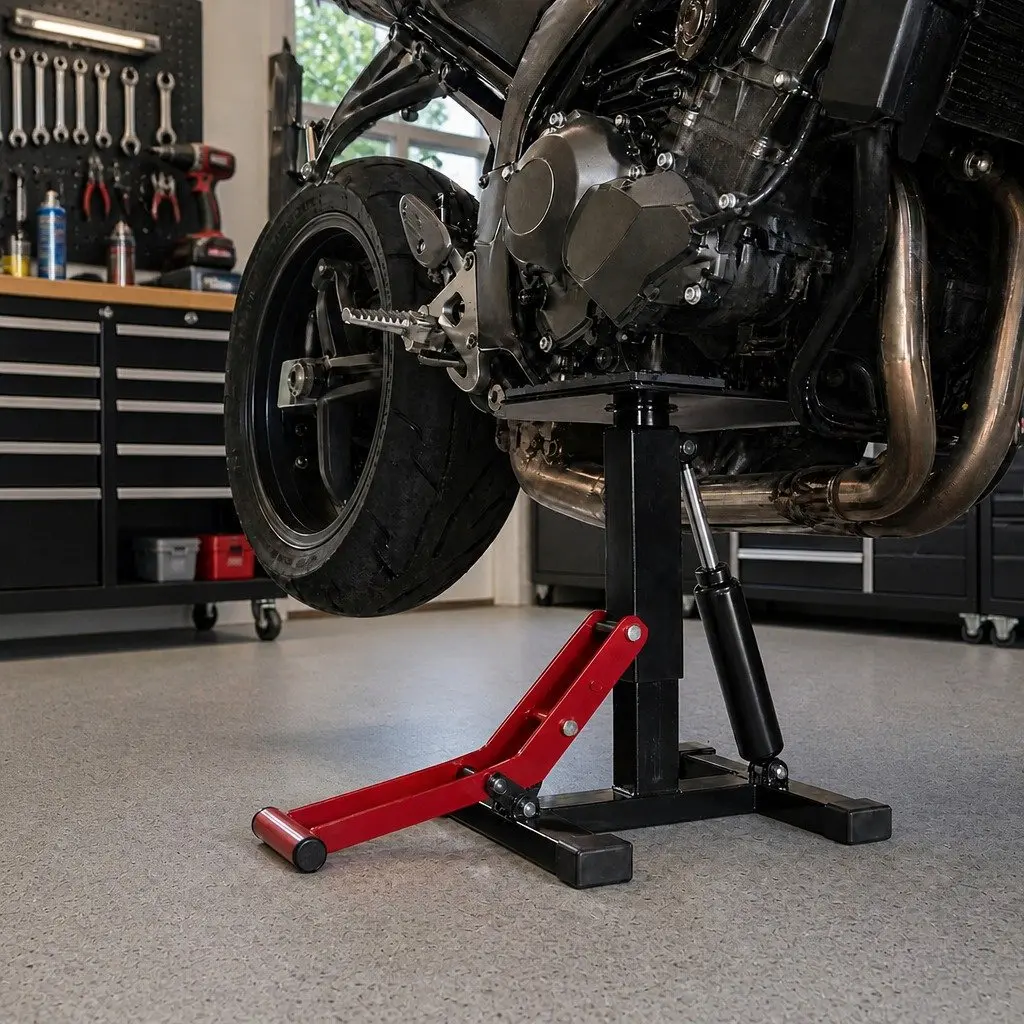 Dirt Bike Lift Stand Hydraulic 400kg 360° Rotating Platform