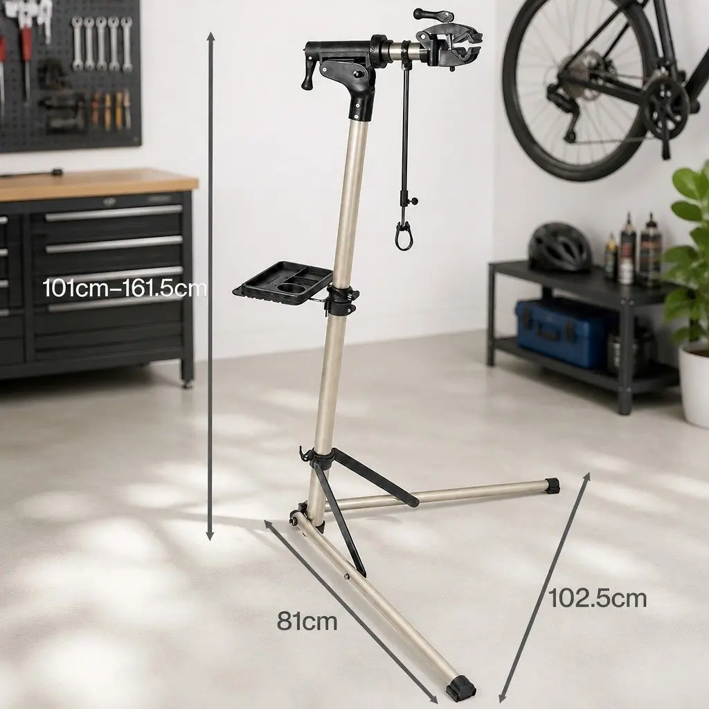 Bicycle Repair Stand Adjustable Foldable Maintenance Holder 360° Rotating Clamp