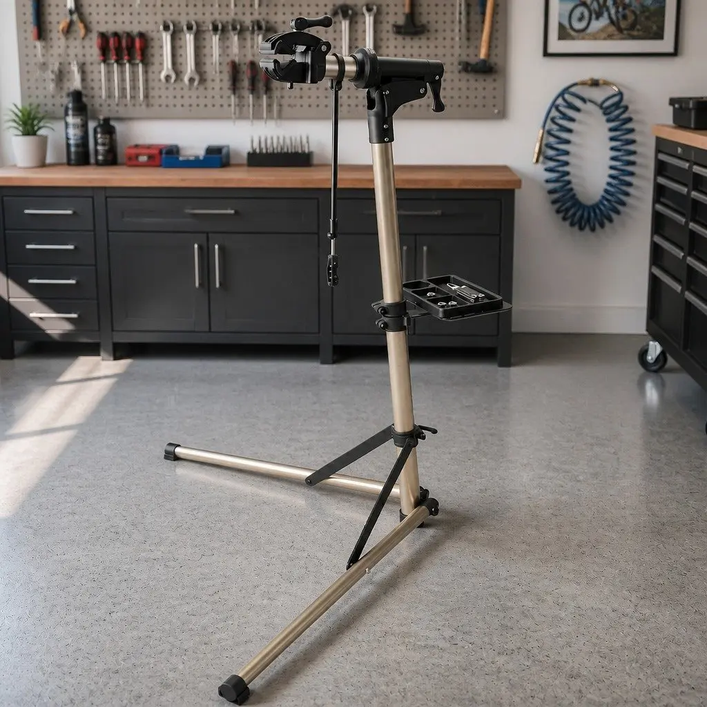 Bicycle Repair Stand Adjustable Foldable Maintenance Holder 360° Rotating Clamp