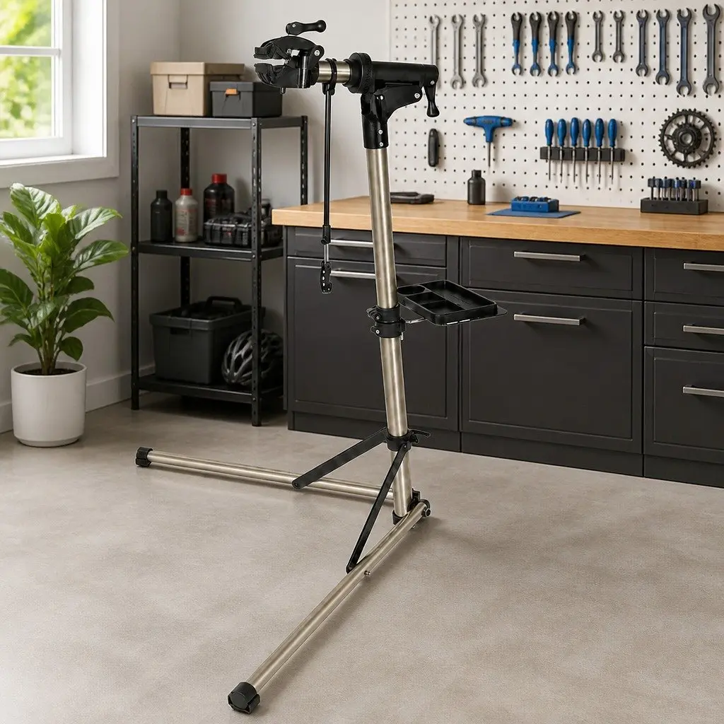Bicycle Repair Stand Adjustable Foldable Maintenance Holder 360° Rotating Clamp