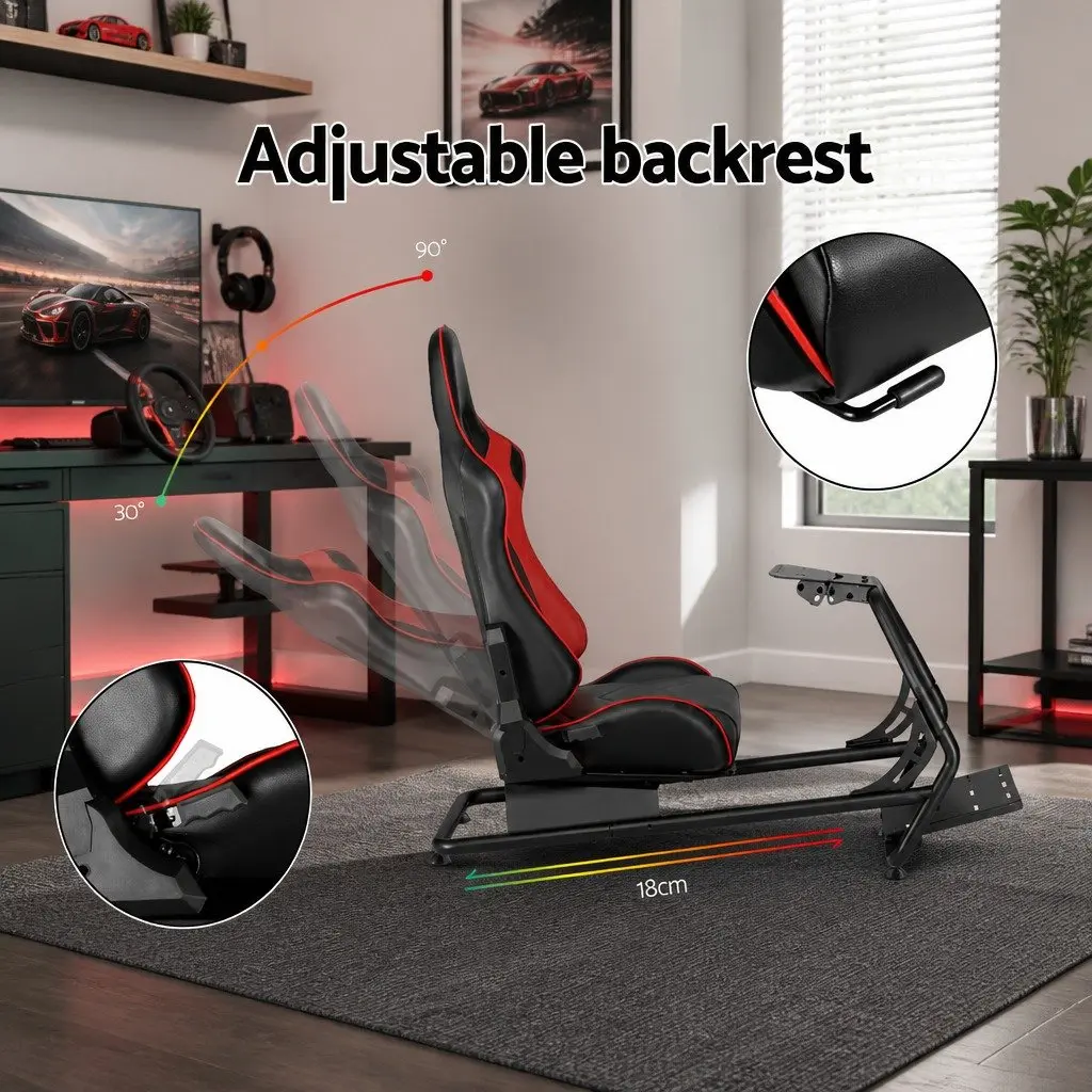 Racing Simulator Cockpit Gaming Chair Adjustable Steering Wheel Pedal Mount