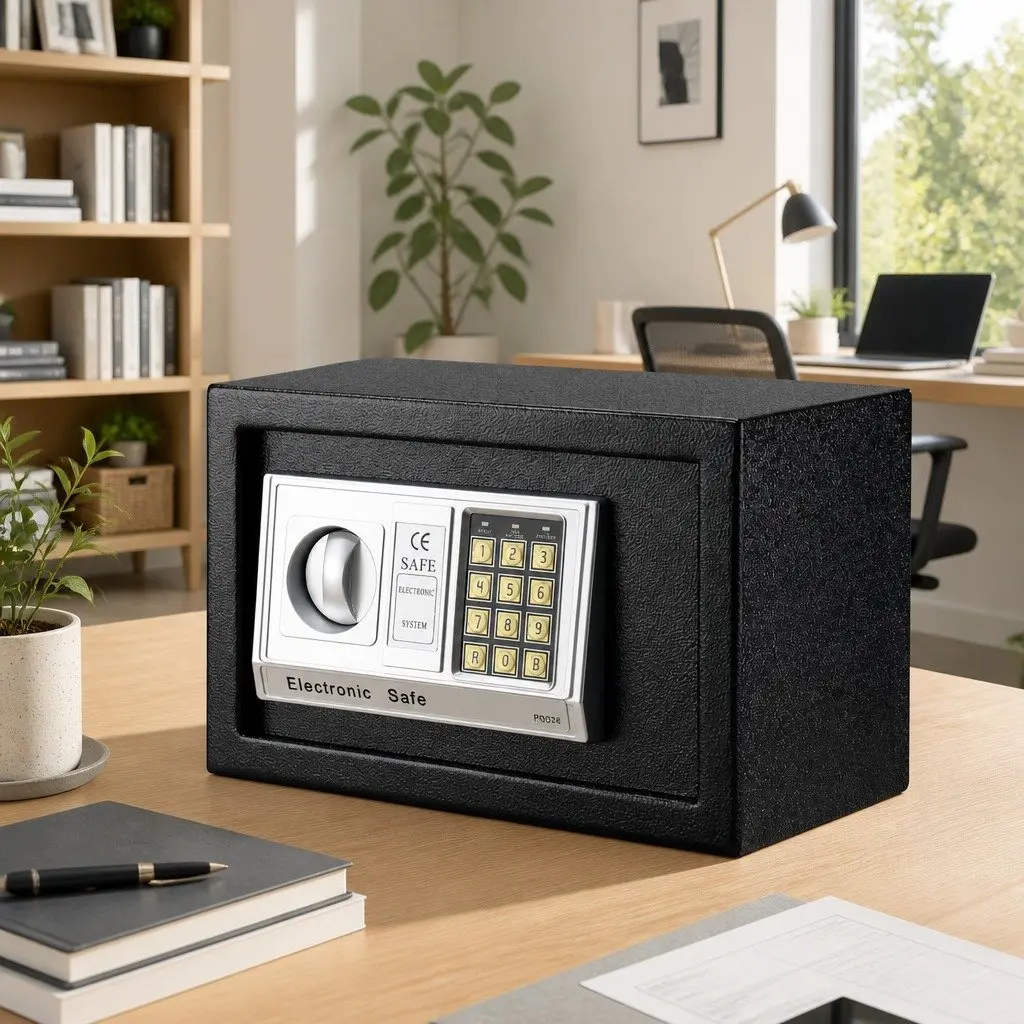 Digital Safe Box Electronic Compact 8.5L Black Security Keypad
