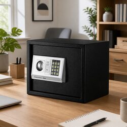 Electronic Digital Safe Box 20L Home Office Security Cash Deposit Black Steel