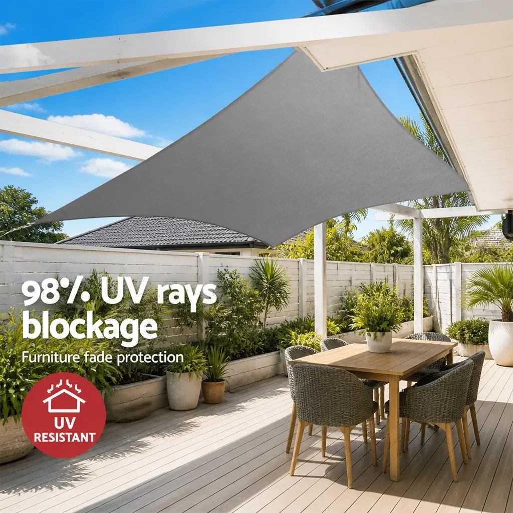 Square Shade Sail 3x3m Grey UV Protection Outdoor Patio Pool Deck Sunshade Cloth