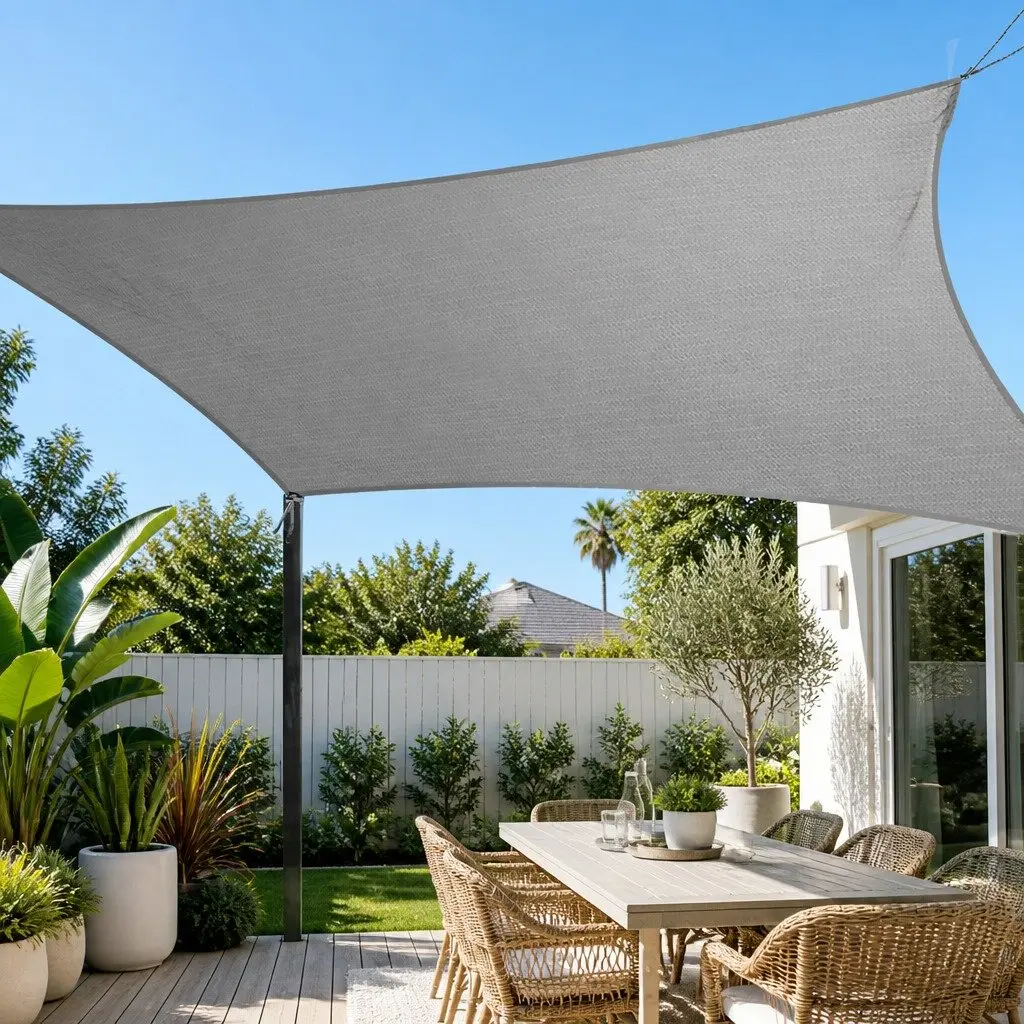Square Shade Sail 3x3m Grey UV Protection Outdoor Patio Pool Deck Sunshade Cloth