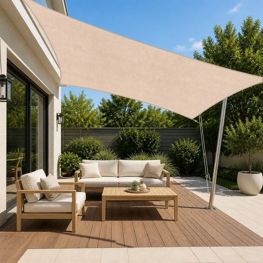 Rectangular Shade Sail Canopy UV Block 5x9M Outdoor Sun Shelter Garden Patio
