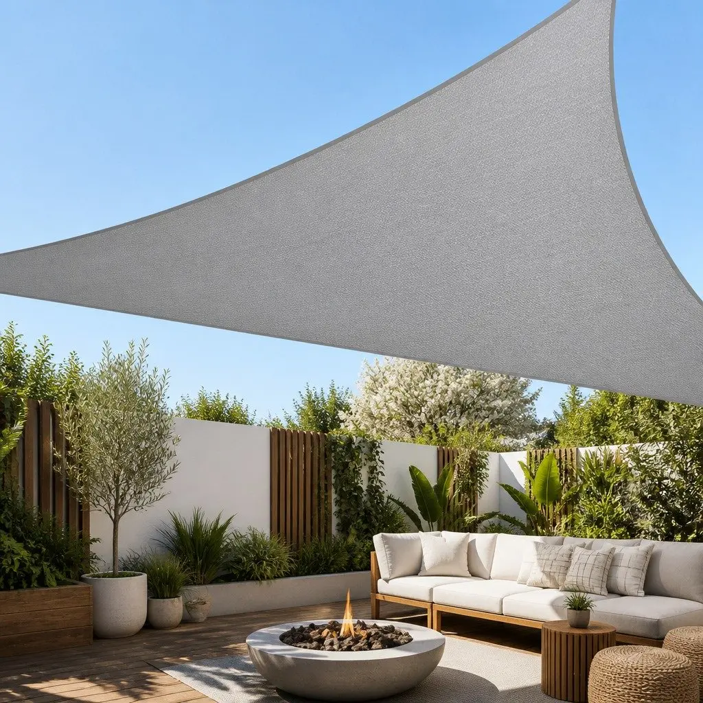 Triangle Shade Sail Grey 6M Outdoor UV Protection for Patio Pool Garden