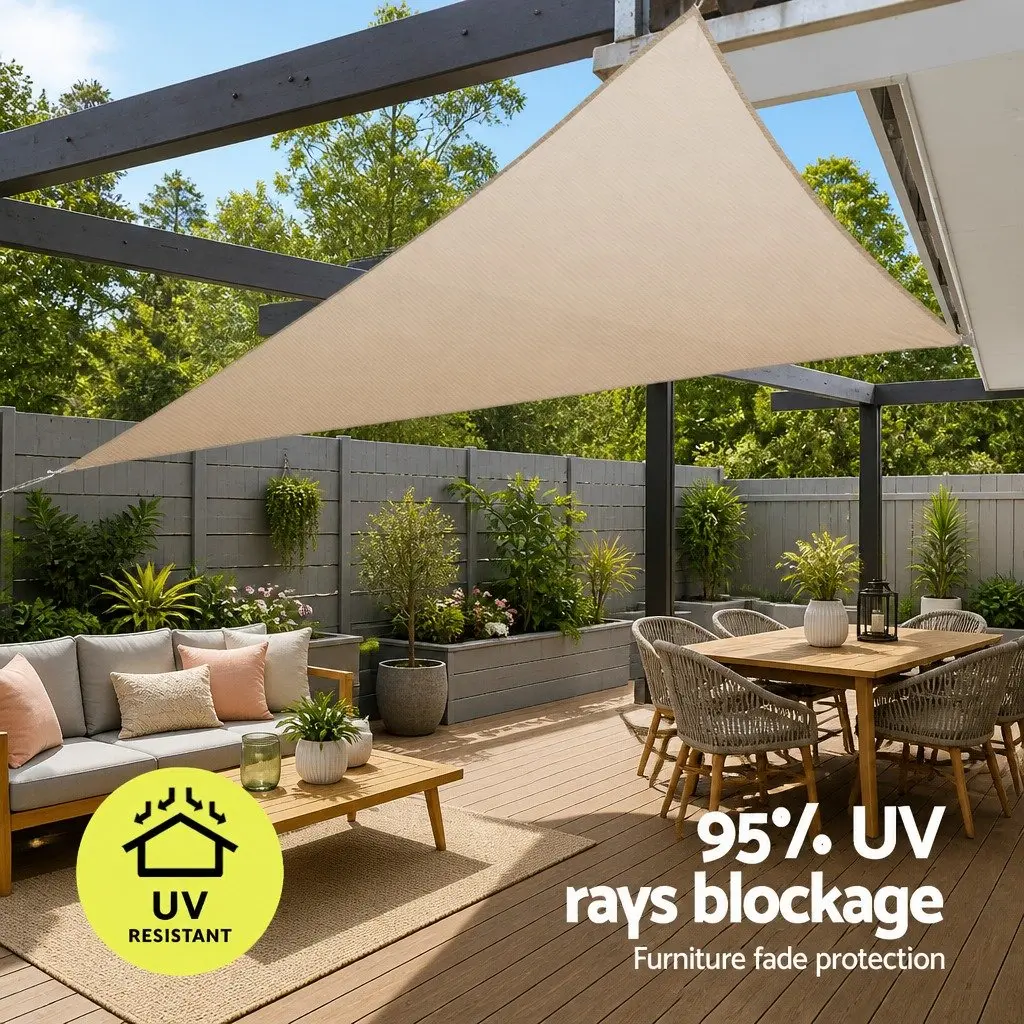 Triangle Shade Sail Sun Canopy Outdoor Garden Patio Pool 6.1x6.1x6.1M