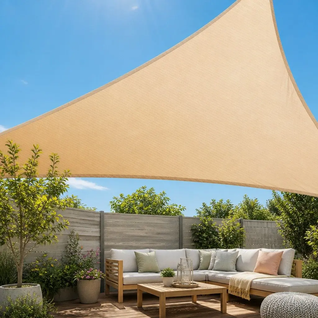 Triangle Shade Sail Sun Canopy Outdoor Garden Patio Pool 6.1x6.1x6.1M