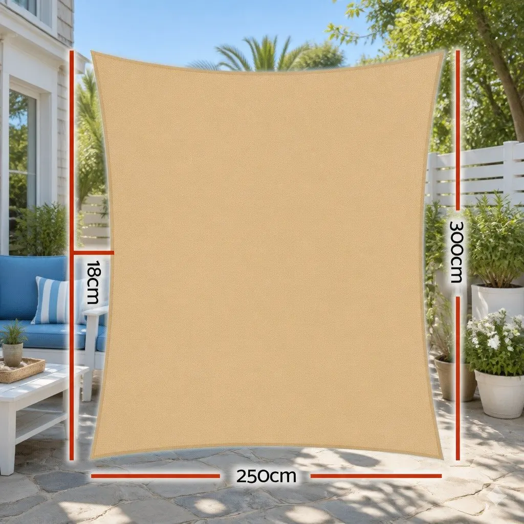 Rectangle Sunshade Cloth Sand 2.5x3m UV Protective Shade Sail for Outdoor Garden and Patio