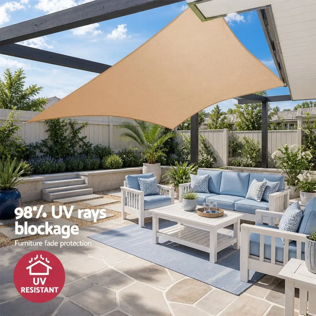 Rectangle Sunshade Cloth Sand 2.5x3m UV Protective Shade Sail for Outdoor Garden and Patio
