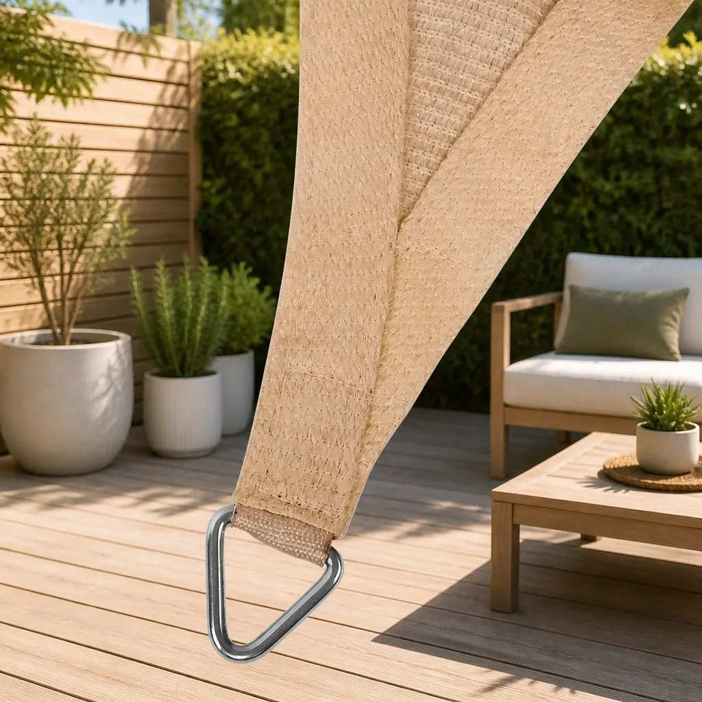 Rectangle Shade Sail 3x4m Sand Outdoor UV Block Sunshade Cloth for Garden Patio