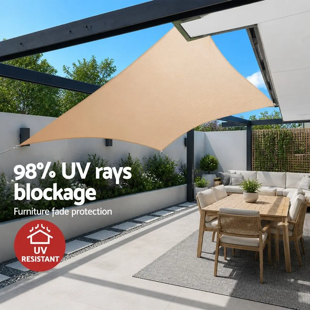 Rectangle Shade Sail UV Protection 3x6m Sand