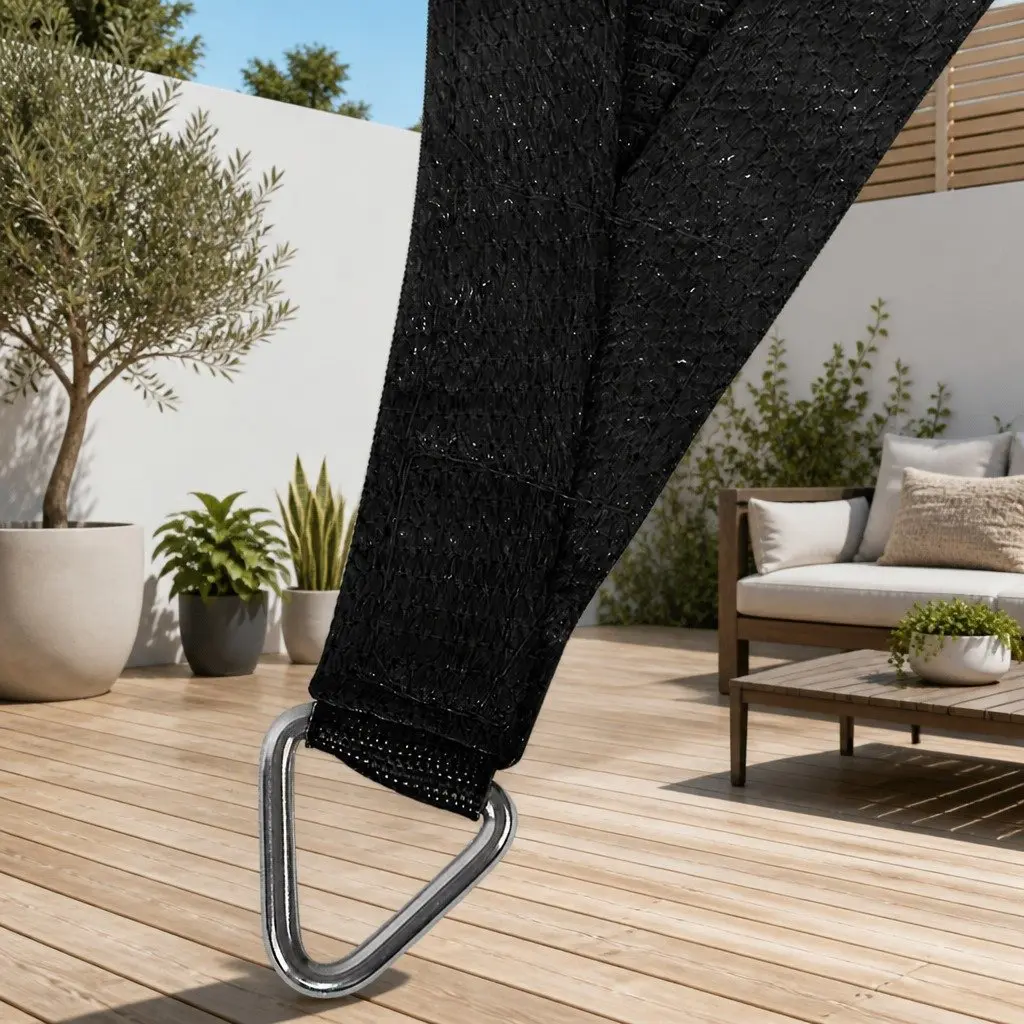 Rectangle Shade Sail Black 4x6m UV Protection Outdoor Patio Pool Garden Sunshade