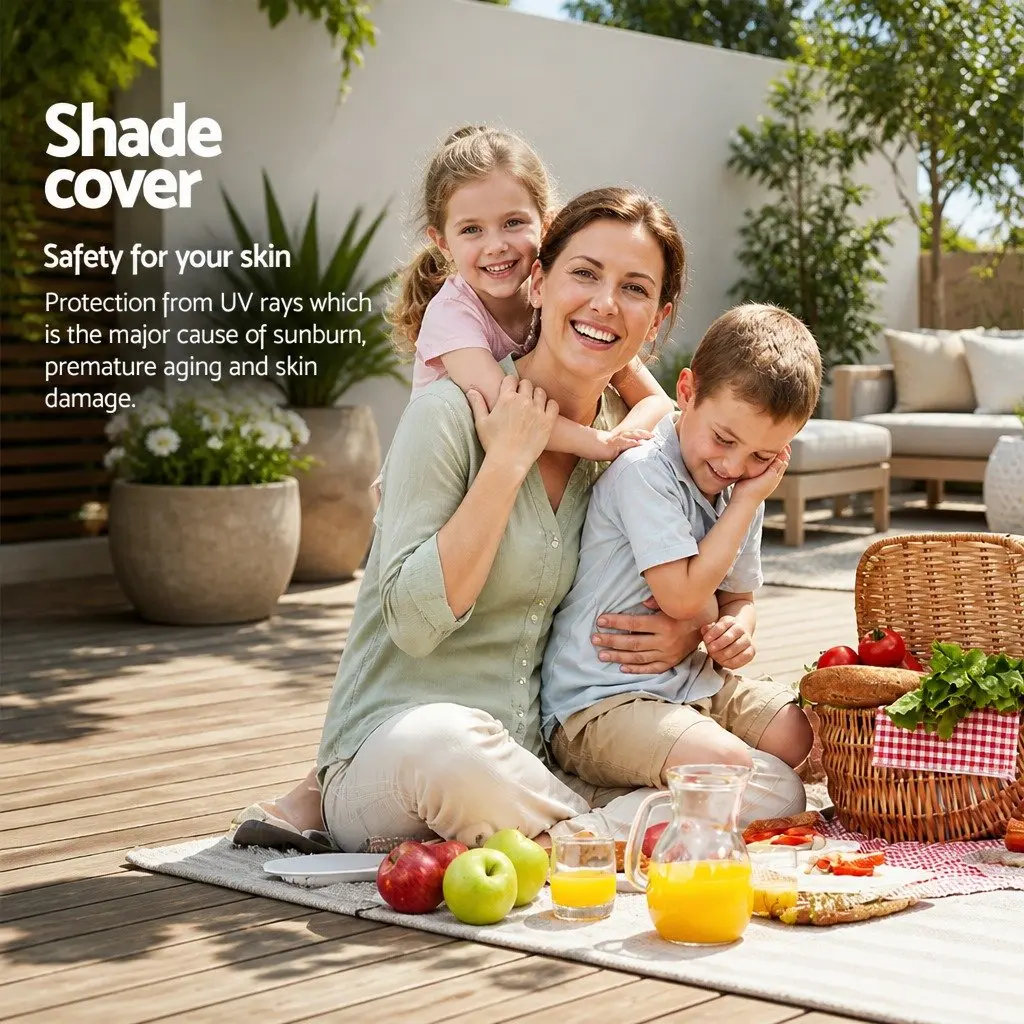 Rectangle Shade Sail Black 4x6m UV Protection Outdoor Patio Pool Garden Sunshade