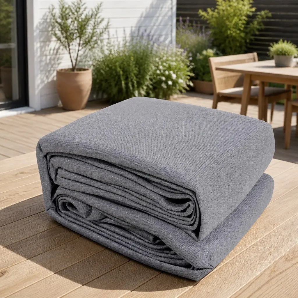 Rectangle UV Shade Sail Outdoor 4x6m Grey Commercial Grade Fabric Pool Patio Sun Protection Cloth