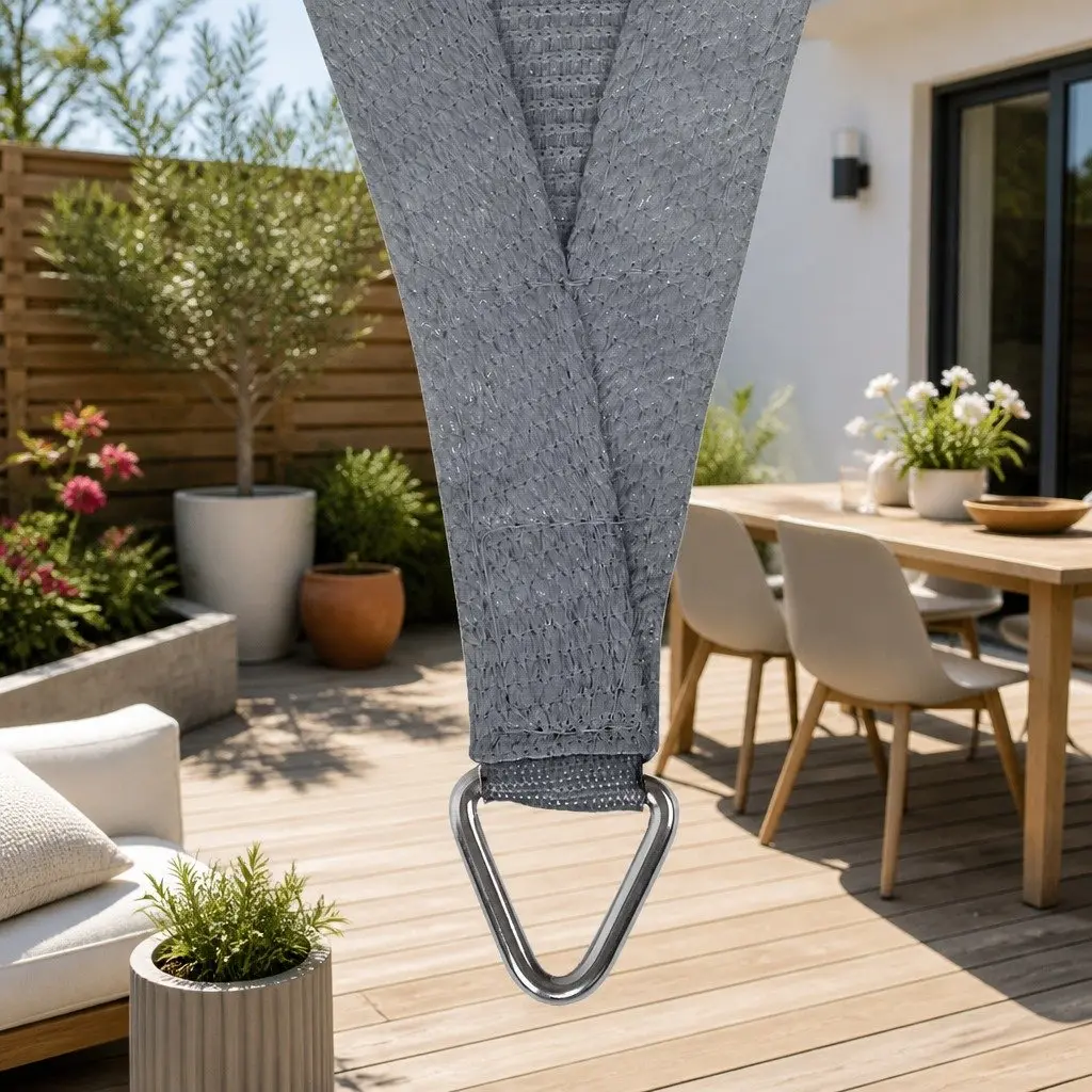 Rectangle UV Shade Sail Outdoor 4x6m Grey Commercial Grade Fabric Pool Patio Sun Protection Cloth