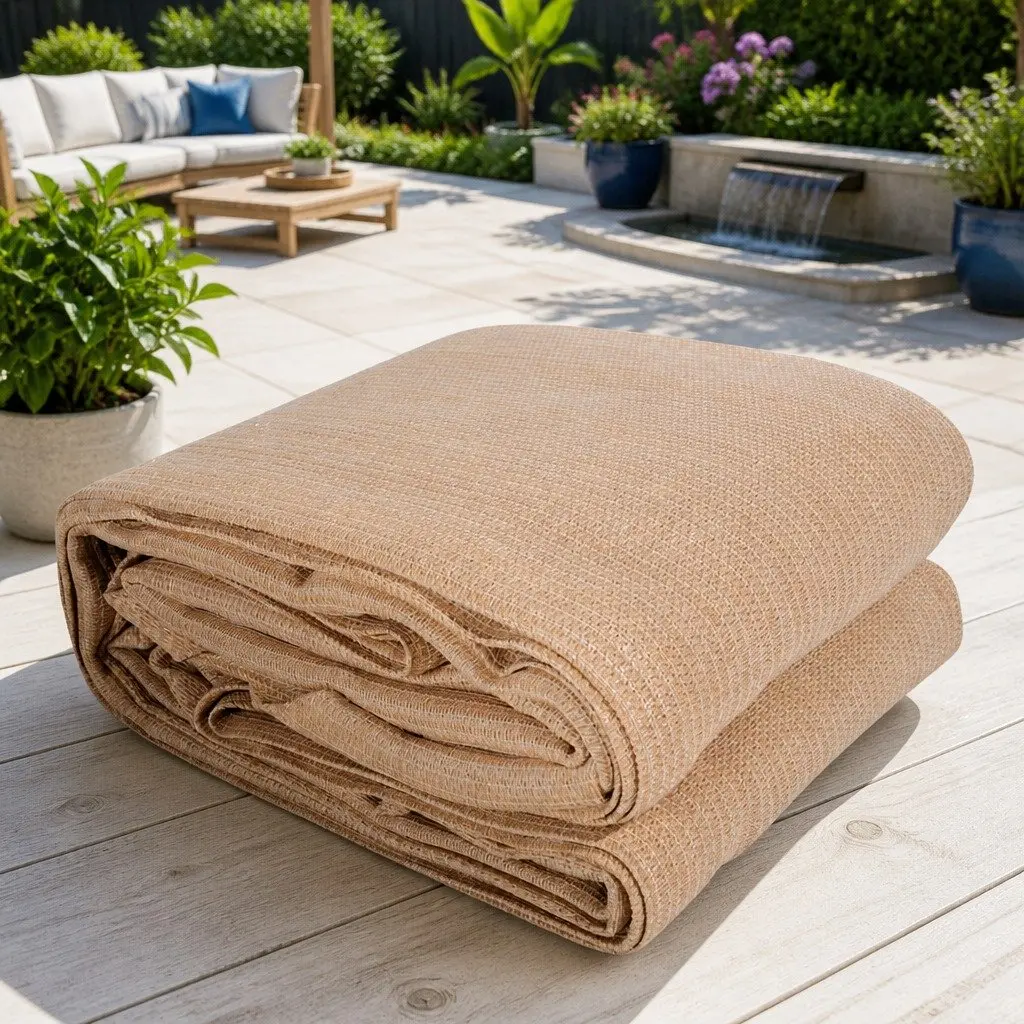 Shade Sail UV Protection Square 5x5m Outdoor Patio Pool Deck Sunshade Cloth Sand