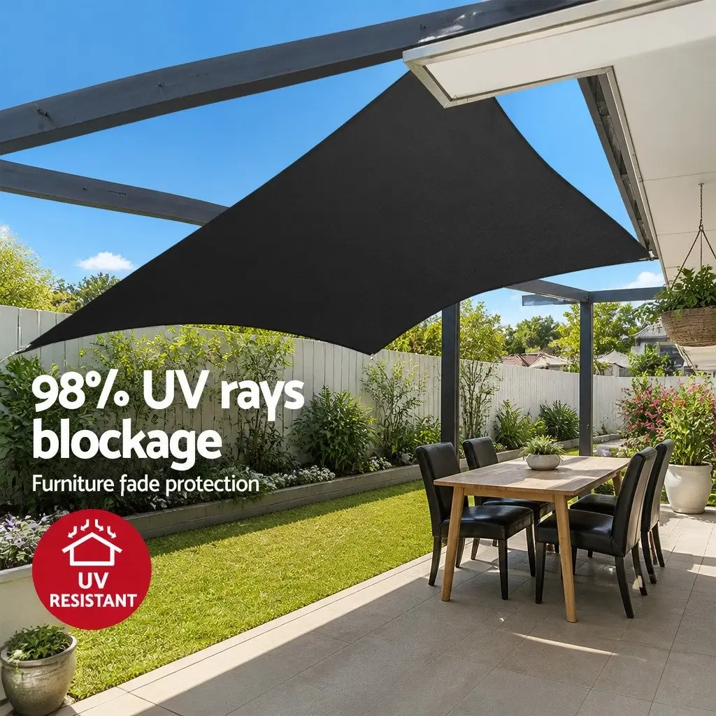 Rectangle Shade Sail UV Protection 5x7m 280GSM Outdoor Patio Pool Sunshade Cloth