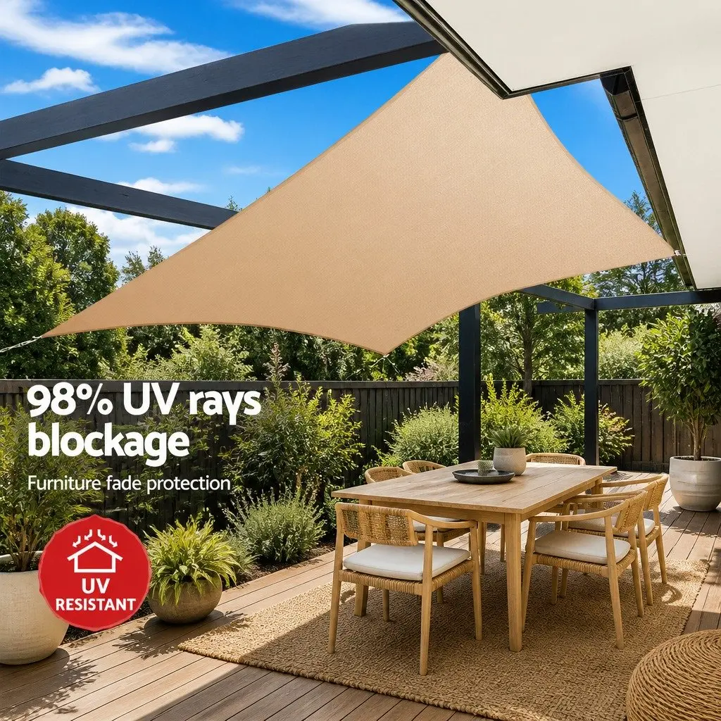 Shade Sail Commercial Grade UV Protection 6x6m Rectangle