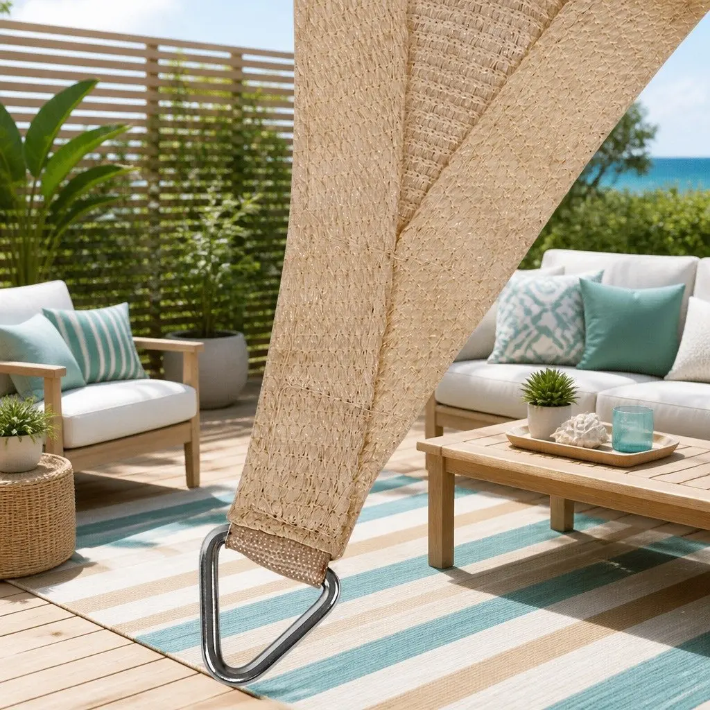 Shade Sail Rectangle 6x7m 280GSM UV Protection Sand Outdoor