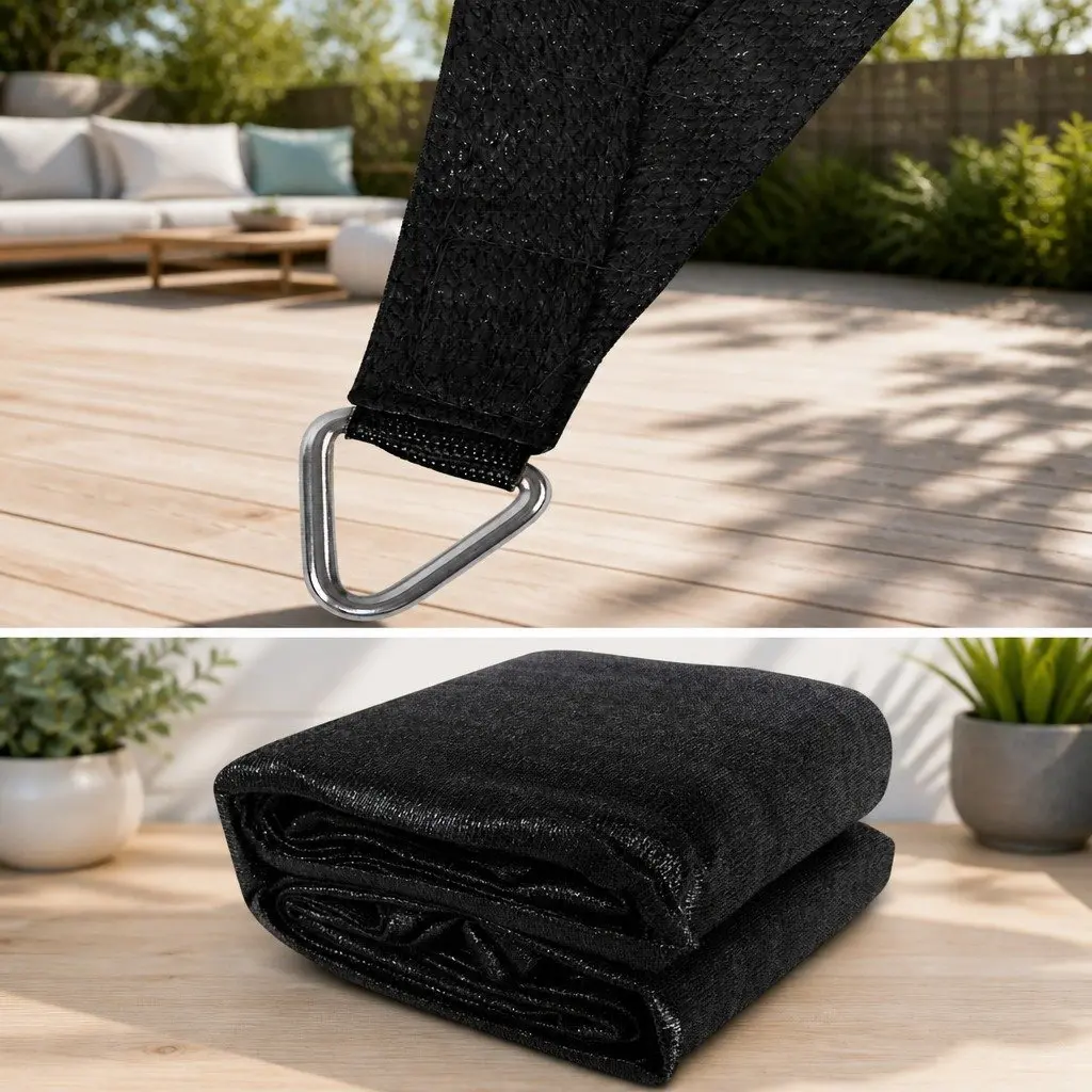 Shade Sail UV Blocking Rectangle 6x8m 280GSM Outdoor Patio Pool Sunshade Cloth