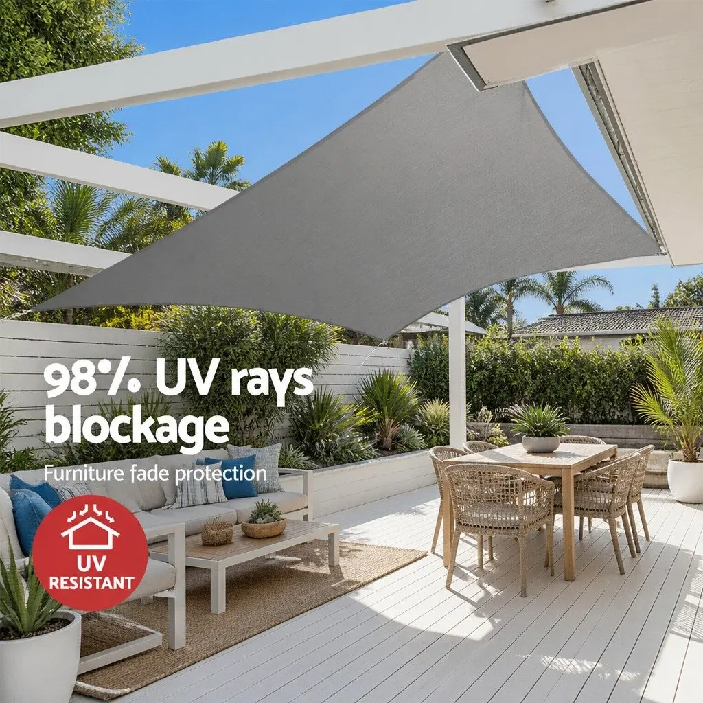 6x8m Grey Shade Sail for Outdoor Relaxation