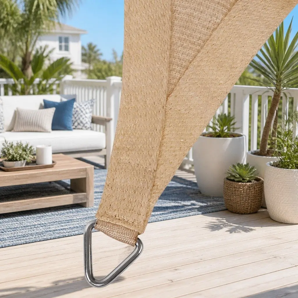 Shade Sail Rectangle Sand 2x4m UV Protective Outdoor Cover for Patio Pool Garden