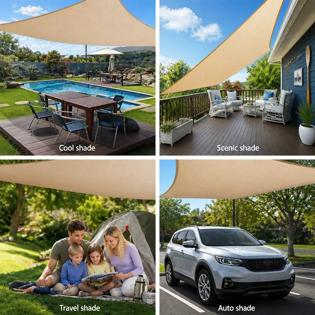 Shade Sail Rectangle UV Protection 6x6m Outdoor Patio Pool Garden Sunshade Cloth
