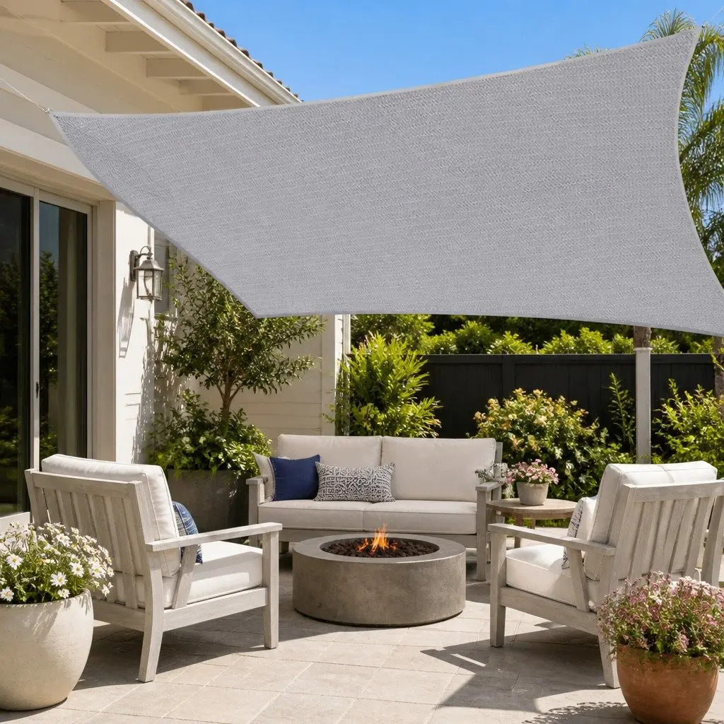 Shade Sail Waterproof Commercial Grade 3x5m Grey UV Protection