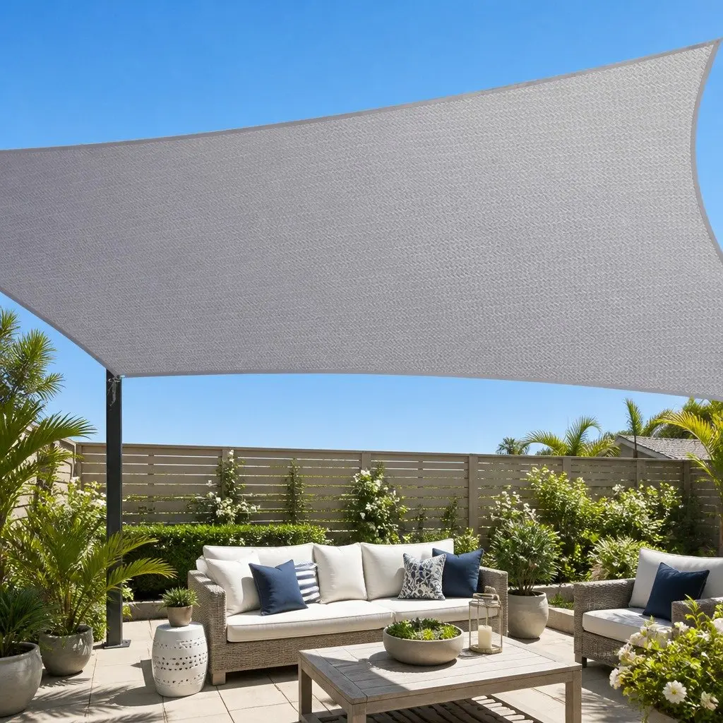 Shade Sail Waterproof Grey 3x8m 220GSM Outdoor Garden Patio Pool