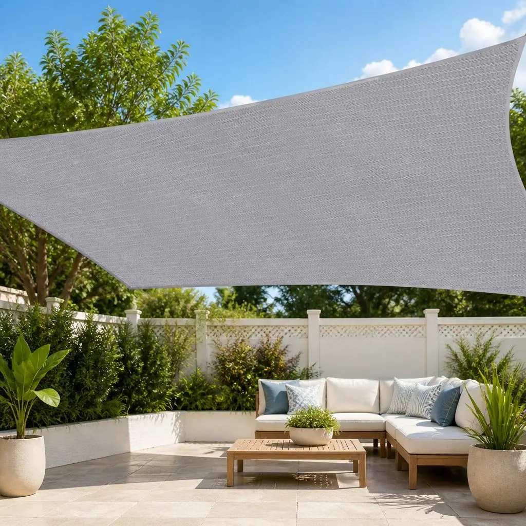 Shade Sail Waterproof Grey 3x8m 220GSM Outdoor Garden Patio Pool