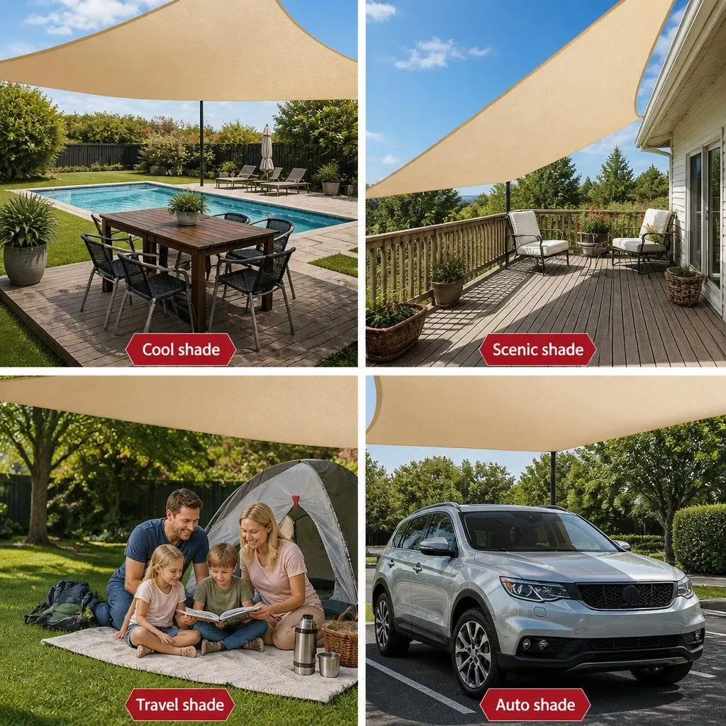 Shade Sail Waterproof Rectangle 3x4m UV Protection Outdoor Patio Pool Deck