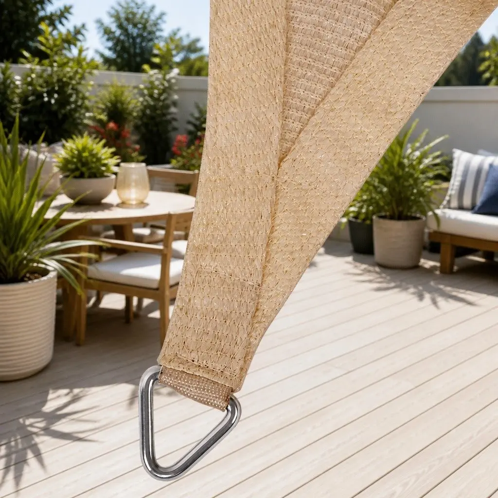 Waterproof Shade Sail Rectangle Sand 3x5m UV Protection Outdoor