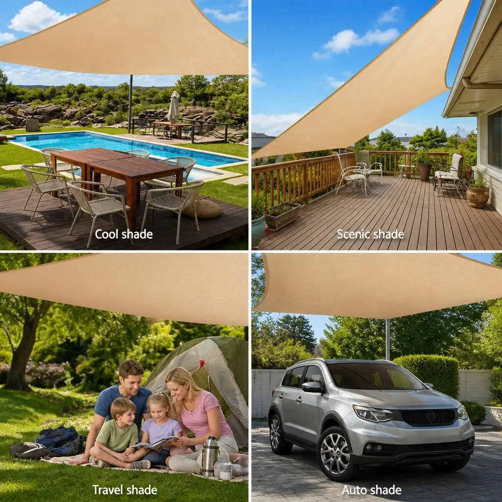 Rectangle Shade Sail Waterproof 4x6m Sun Shade Cloth Outdoor Patio Pool Coverage